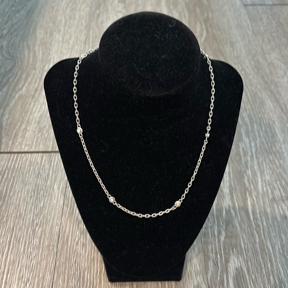 Judith Ripka 18” sterling silver Diamonique station necklace